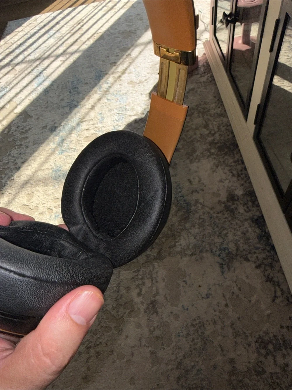 Apple Over-Ear Headphones in Brown and Black with Gold Accents